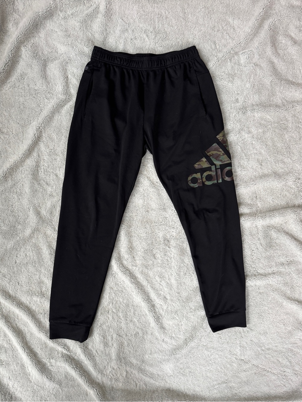 Men’s Adidas Black Jogger Pants Camo Logo